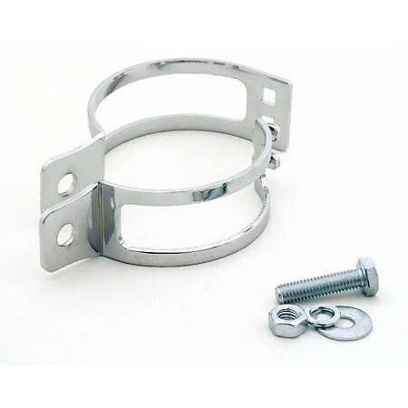 minus_kein_hersteller_minus Turn signal clamp, two-piece, chrome-plated, pipe fixing