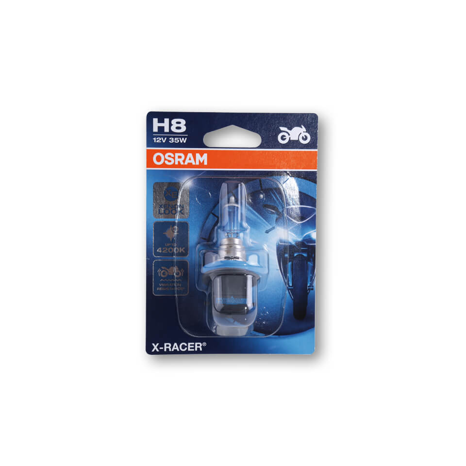osram H8 incandescent lamp, X-RACER, 12V 35W PGJ19-1, vibration resistant technology, low beam