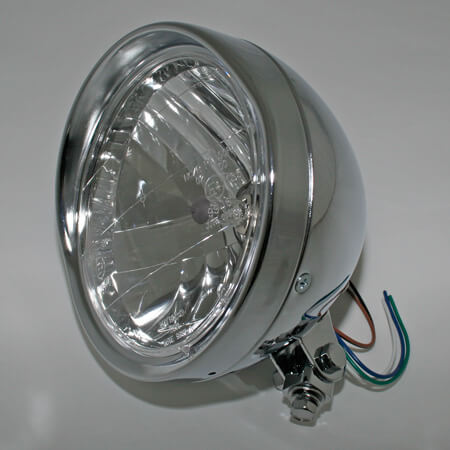 shin_yo 6 1/2" Cruiser chrome headlight with shade