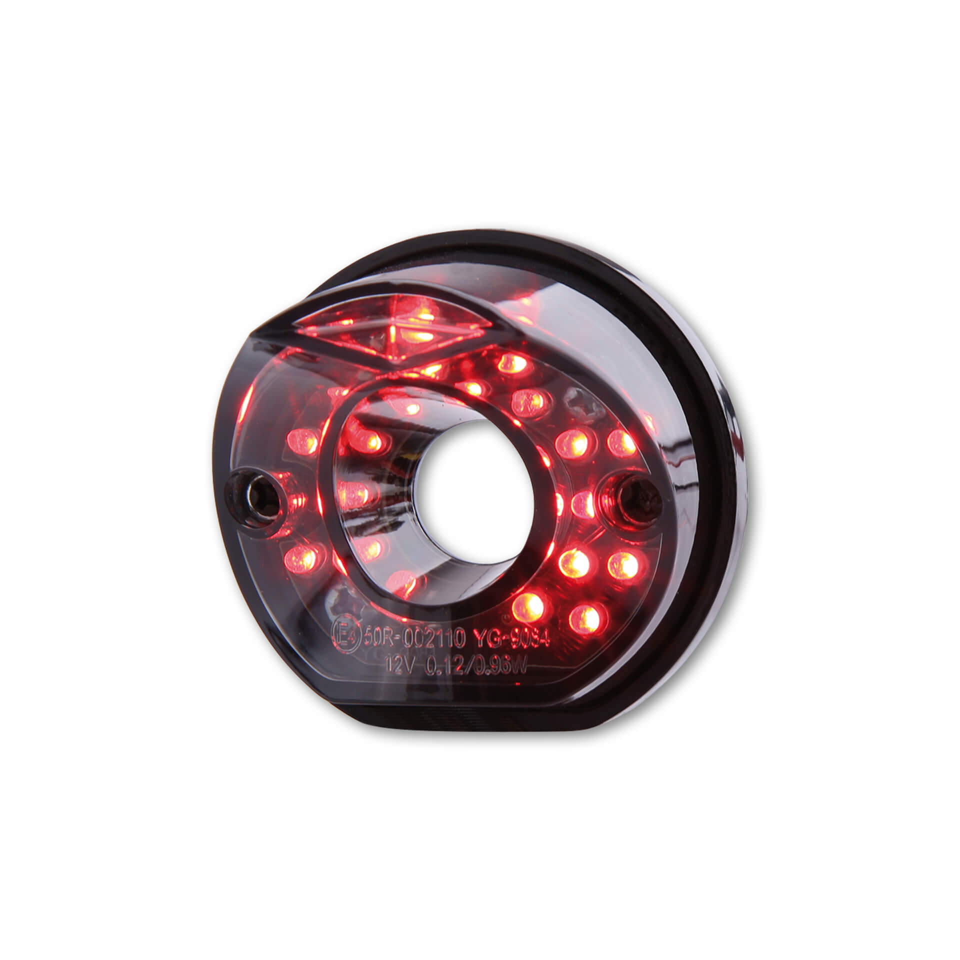 shin_yo LED taillight MADISON, black round base plate, tinted glass