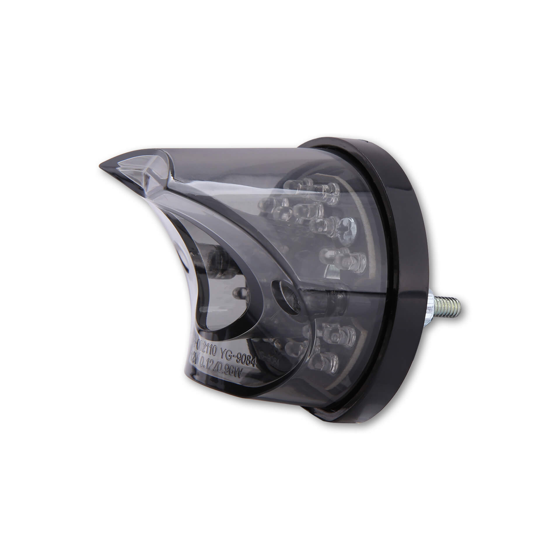 shin_yo LED-Rücklicht MADISON, schwarze runde Basisplatte, getöntes Glas