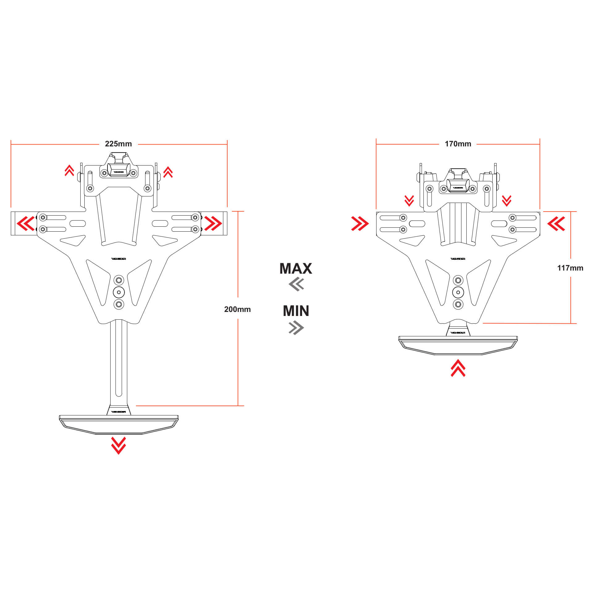 highsider AKRON-RS PRO for Honda CB 500 F / CBR 500 R 16-, incl. license plate illumination