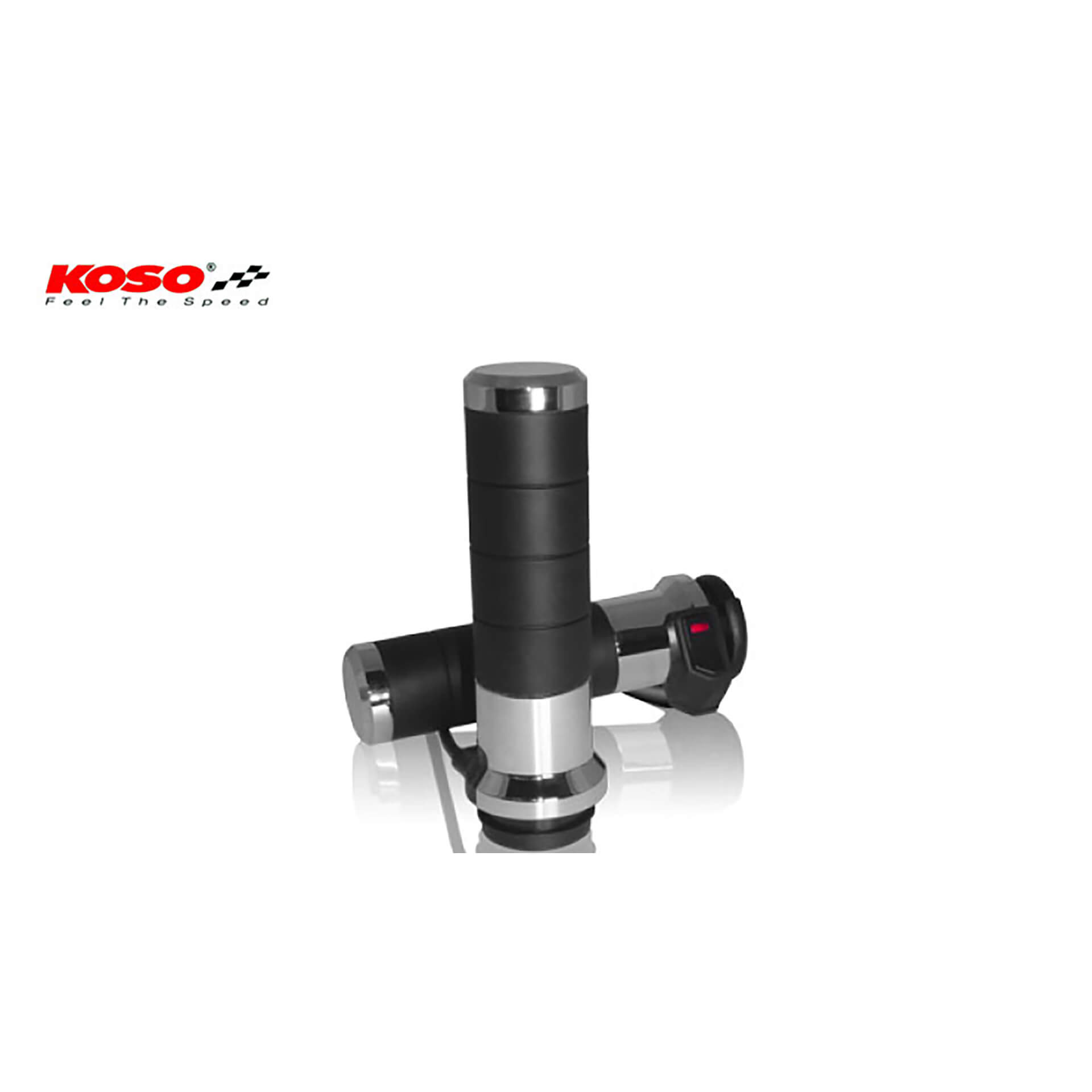 koso heated grips Titan-X for Harley Davidson with integrated switch, chrome or black
