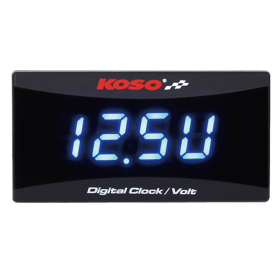 koso Battery voltage display and clock for all 12 V DC batteries
