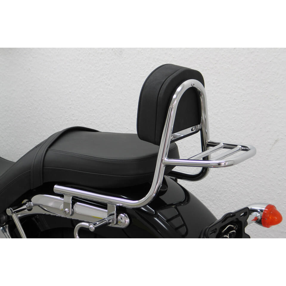 fehling Sissy Bar made of tube with cushion and carrier, TRIUMPH America 2007-