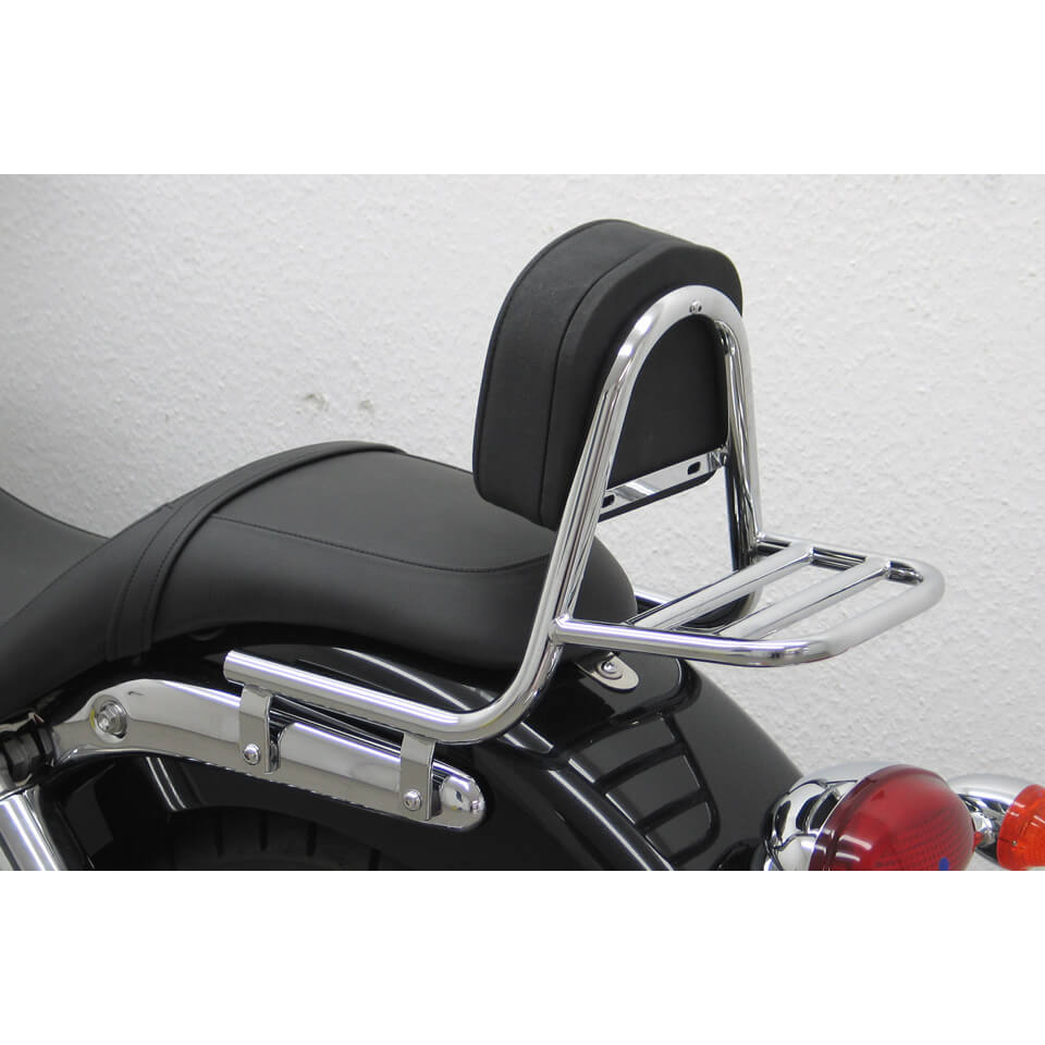 fehling Sissy Bar made of tube with cushion and carrier, TRIUMPH Speedmaster 2008-