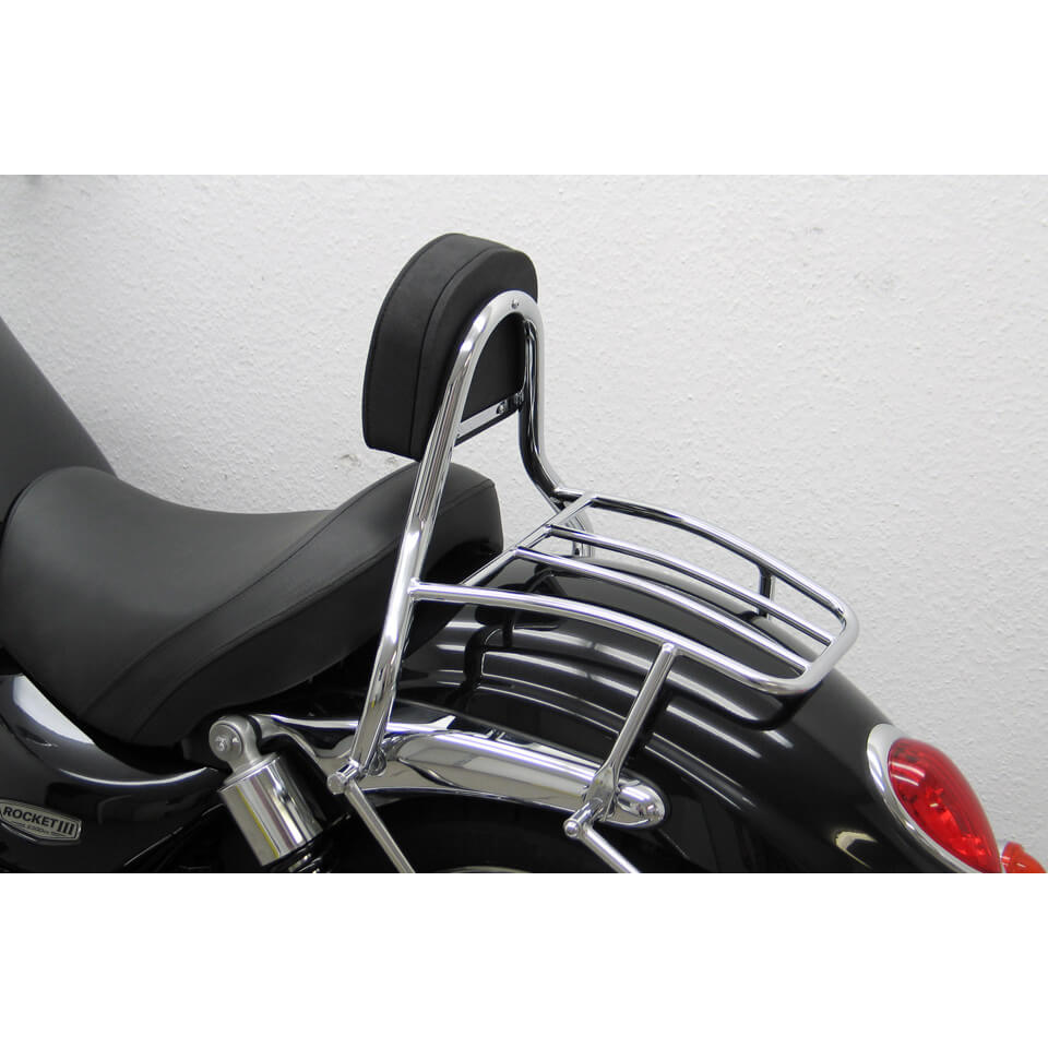 fehling Driver Sissy Bar with cushion and carrier, TRIUMPH Rocket III Roadster 2010-