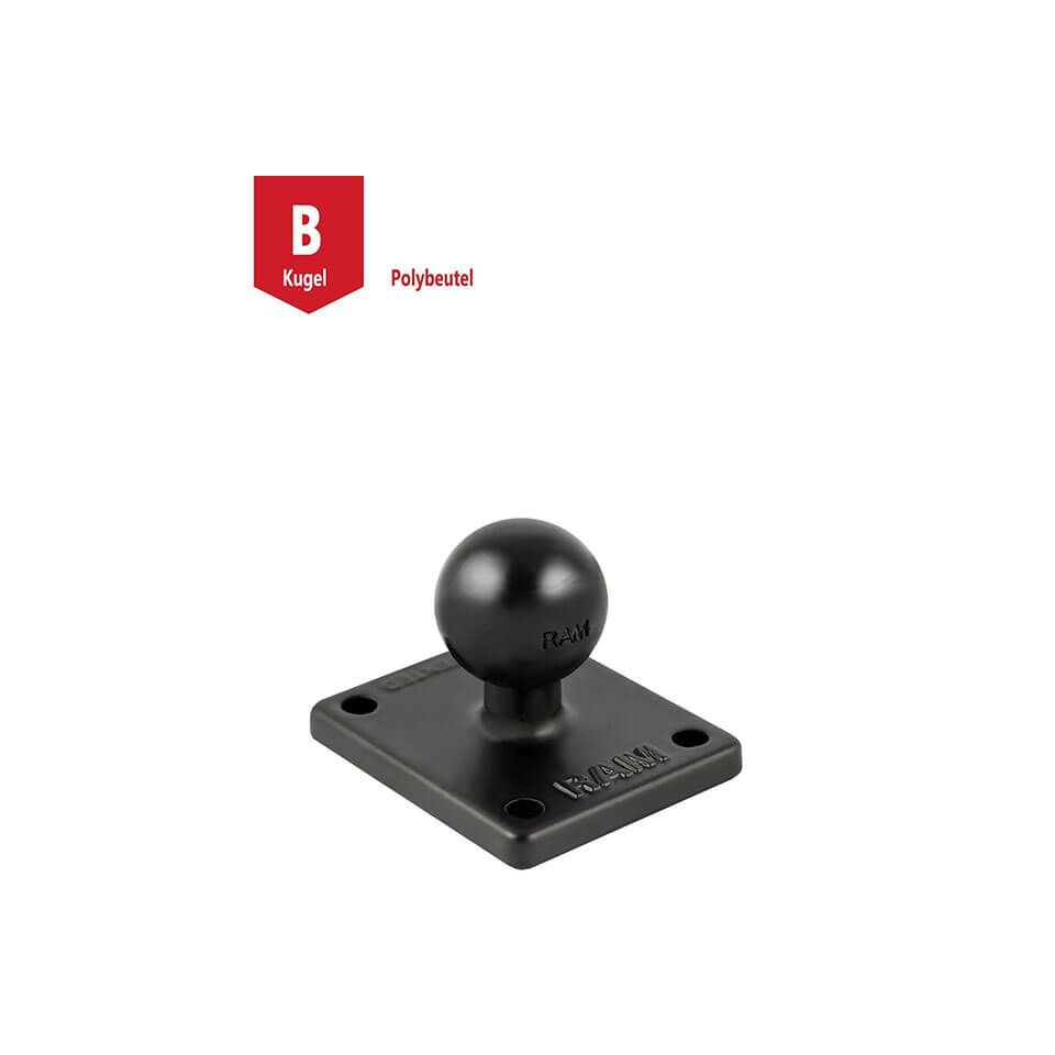 ram_mounts Base plate rectangular (AMPS) - 2 x 1.7 inch, B-ball (1 inch)