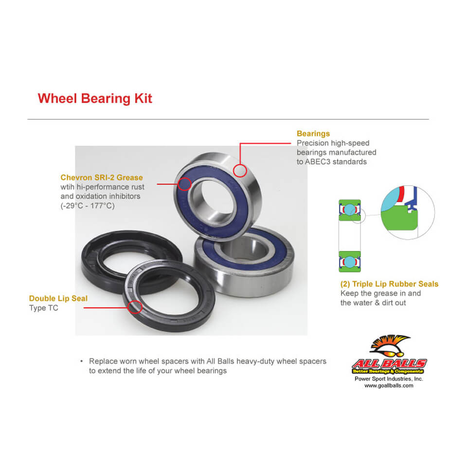 all_balls Wheel bearing kit 25-1692, models with ABS