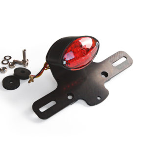 LSL Rücklicht Clubman schwarz/rotes Glas 66mm mit LED