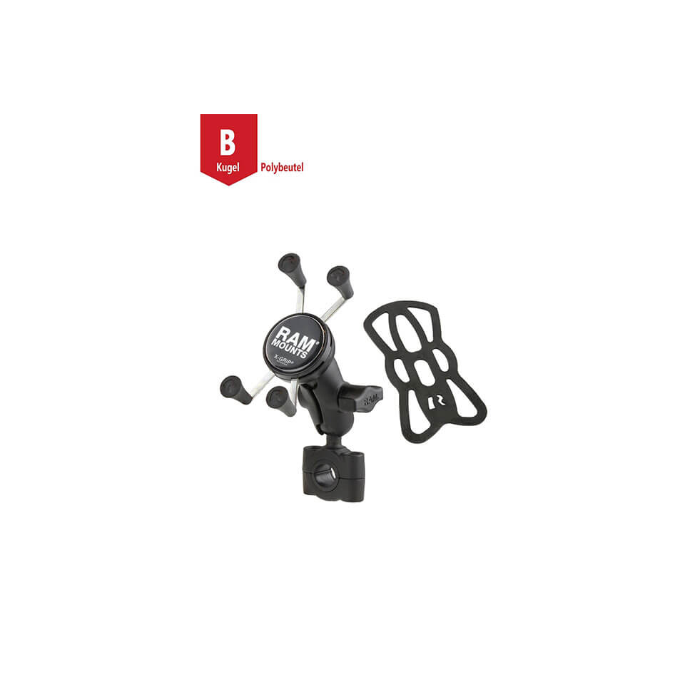 ram_mounts Torque Motorradhalterung M (Lenker/Rohre) X-Grip Uni-Halteklammer für Smartphones