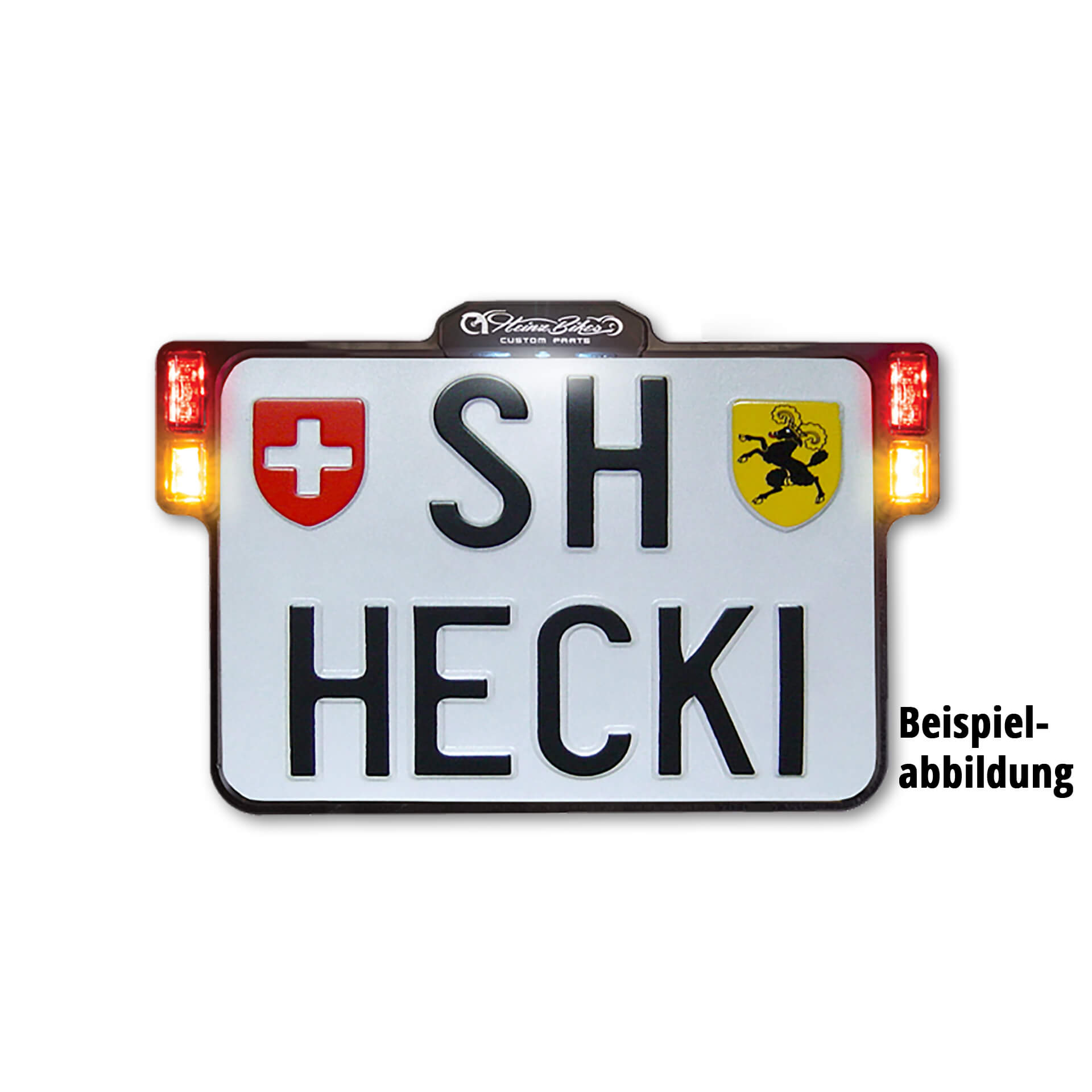 heinzbikes ALL-INN 2.0 License plate holder with KNZ lighting 3in1, CHE