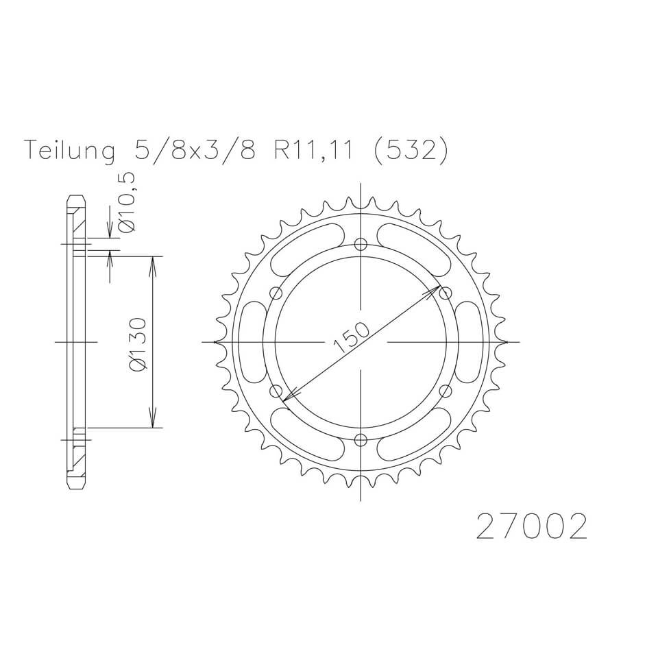 esjot Kettenrad, 49 Zähne