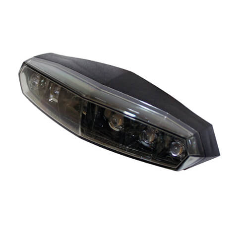 KOSO Mini LED-Rücklicht, roter Reflektor mit Klarglas, mit Befestigungsbolzen M5