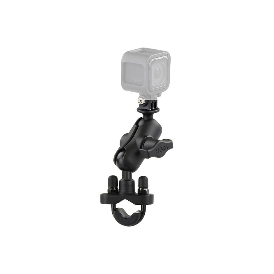 ram_mounts GoPro Kamerahalterung (kurz) für Lenker/Rohre - mit Klemmschelle, B-Kugel (1 Zoll)