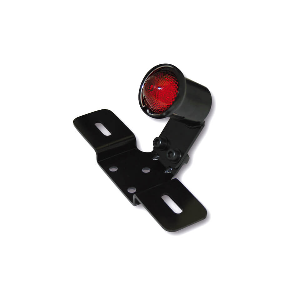 shin_yo LED-Rücklicht OLD SCHOOL TYP3, schwarz, rotes Glas, mit Nr.-Schildhalter
