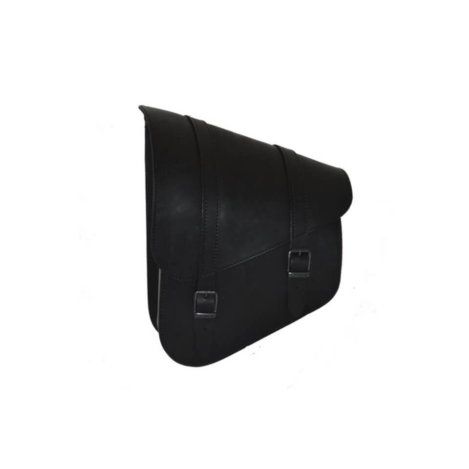 Ledrie Swingarm Bag black High quality leather. for Harley-Davidson Softail left. 9 litres.