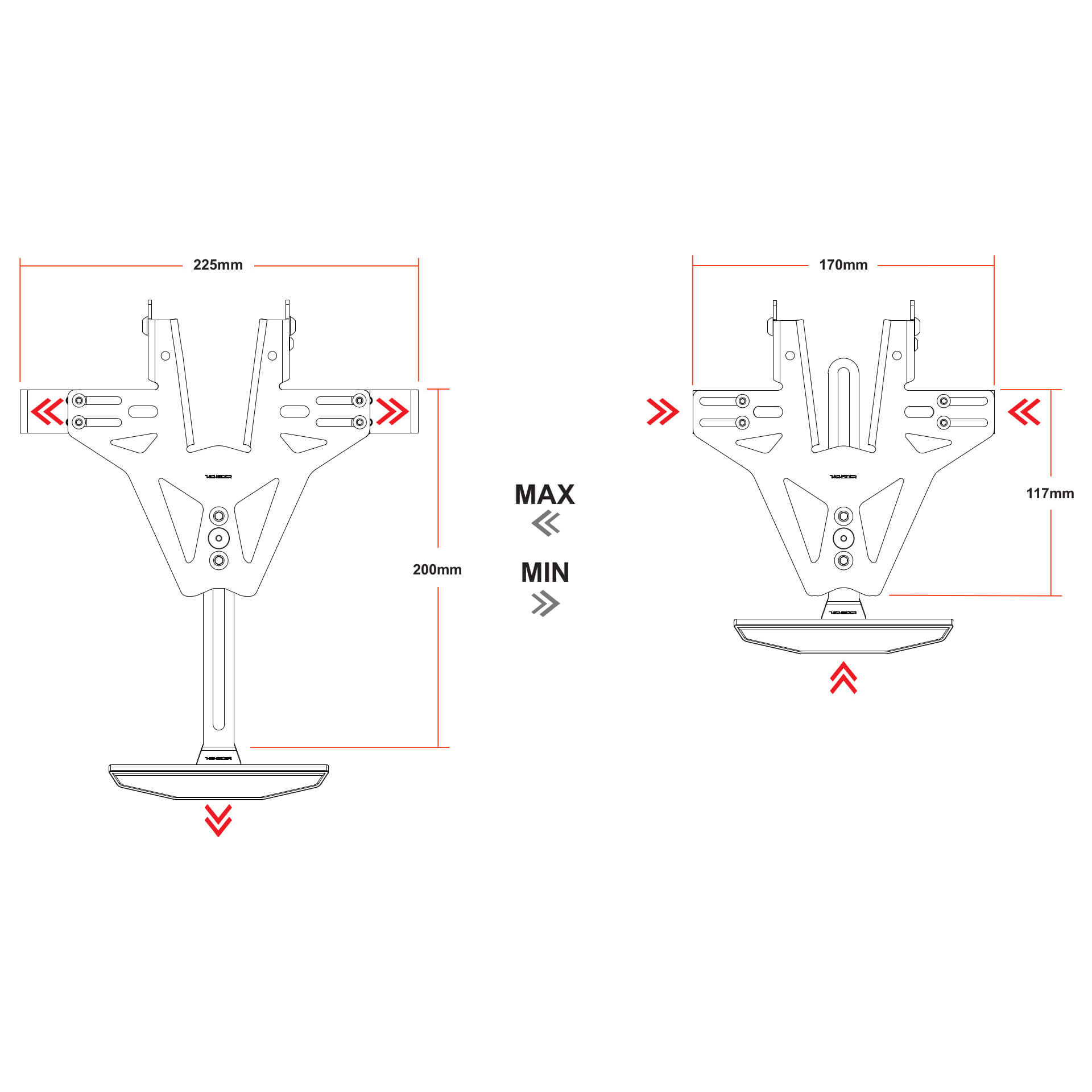 highsider AKRON-RS für Honda CBR 650 R /CB 650 R, 21-, ohne Kennzeichenbeleuchtung