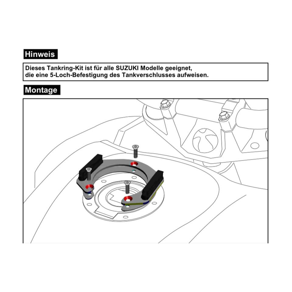 hepco_und_becker Universal Tankring Lock-it 5 Loch Befestigung für Suzuki