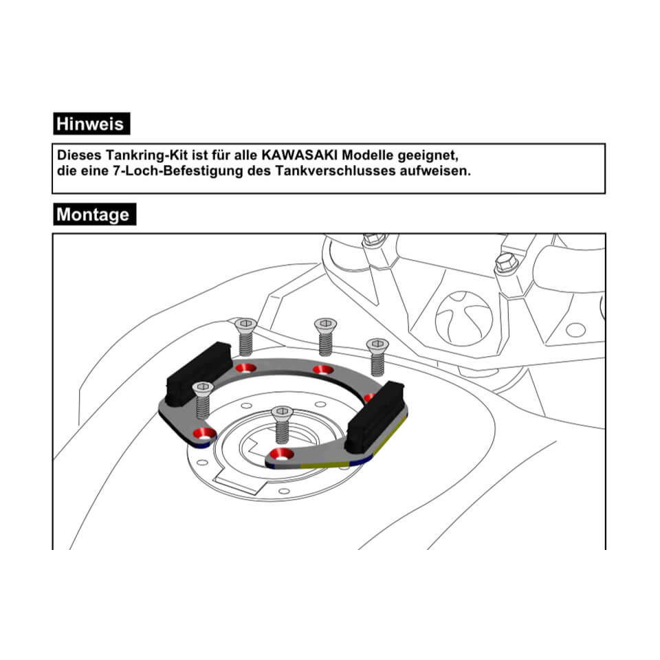hepco_und_becker Universal tank ring Lock-it 7 hole mounting for Kawasaki