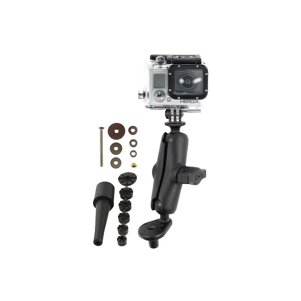 ram_mounts GoPro Motorrad-Kamerahalterung - mit Lenkervorbaubasis, B-Kugel (1 Zoll)