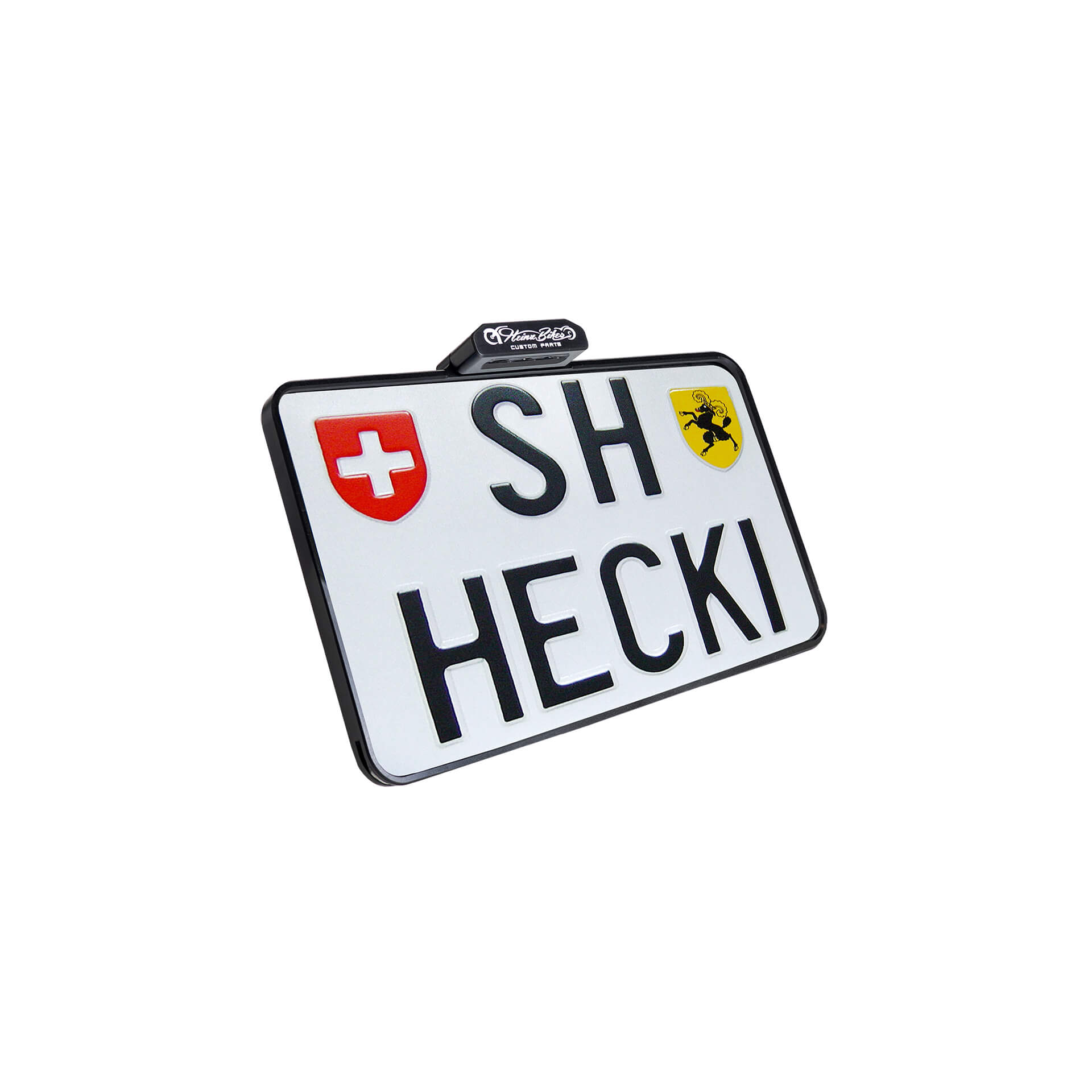 heinzbikes SLIP INN Kennzeichenhalter inkl. Kennzeichenbeleuchtung, Schweizer Ausführung